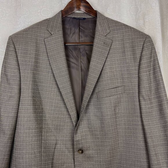 Silk wool 52L brown plaid 2-button sport coat suit jacket Ralph Lauren blazer - Picture 2 of 11